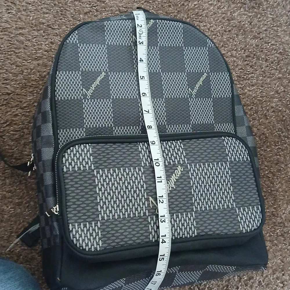 NWOT Journeyman checker print canvas backpack - Picture 8 of 10